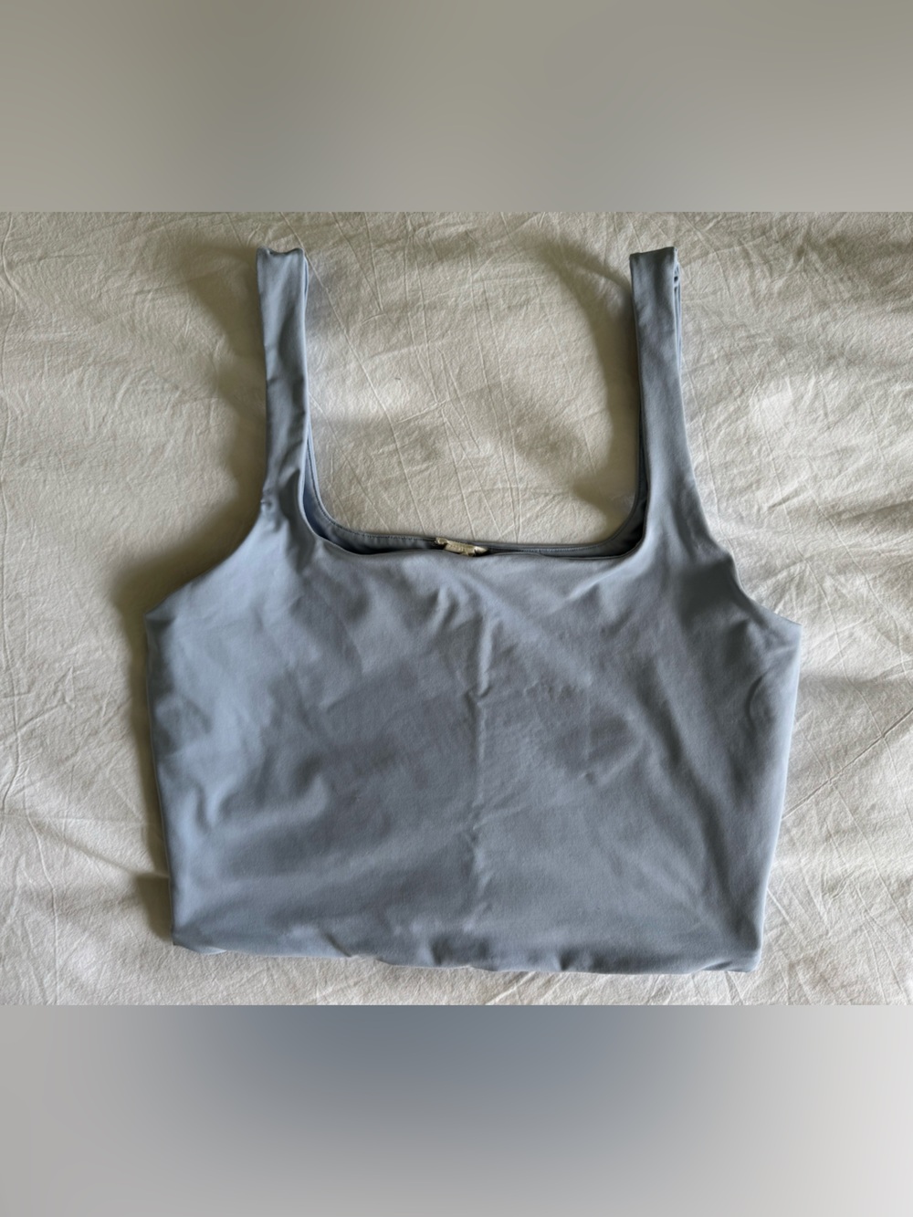 Garage Double Lined Baby Blue Essentials Cropped Tank